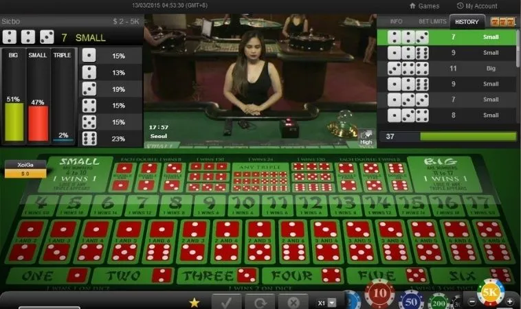 Giao diện đặt cược Tài Xỉu Nhà Cái SA88